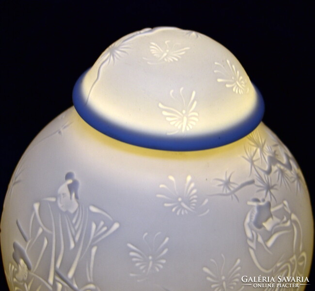 RITKASÁG ! JAPÁN MINTÁS HERENDI PORCELÁN GÖMB LÁMPA
