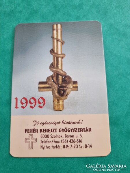 FEHÉR KERESZT GYÓGYSZERTÁR SZOLNOK 1999. évi kártyanaptár