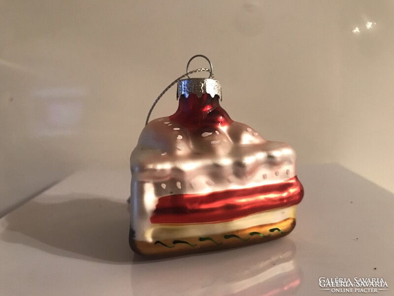 KARÁCSONYFADÍSZ - TORTA - ÜVEG - 6 x 5 x 5 cm - VASTAG - HOLLAND - HIBÁTLAN