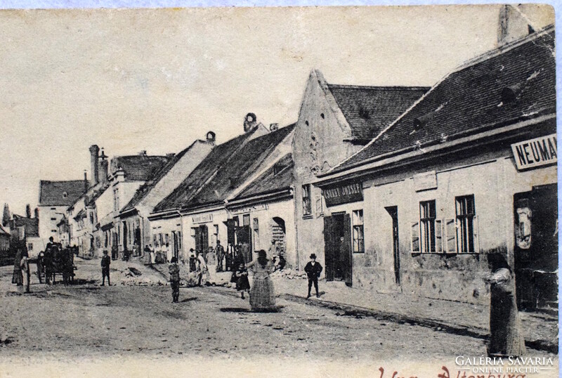 Magyaróvár /Mosonmagyarórvár - Magyar utca , üzletek , fogat - antik képeslap   1900 körüli