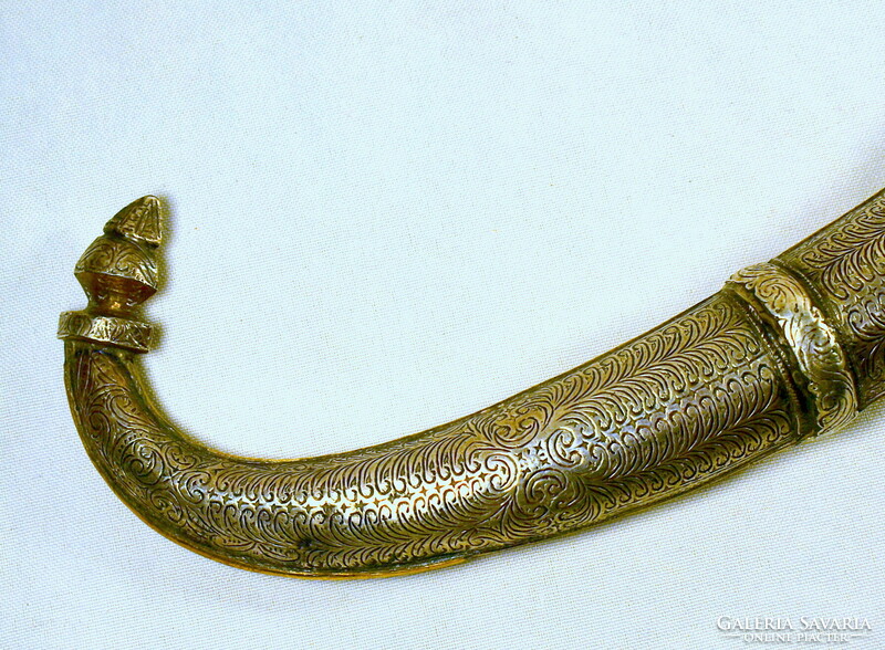 1900 körül ORIENTALISTA - KELETI GÖRBE TŐR EZÜST BERAKÁSOS TOKKAL ÉS MARKOLATTAL !