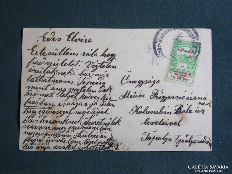 Képeslap,Szerbia,Újvidék,Novi Sad,Duna,vitorlás hajó látkép,részlet,1915-