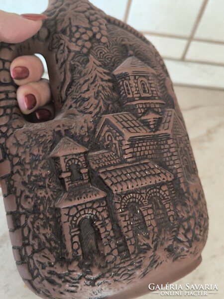 Német , kerámia dísz üveg,asztalközép kínáló  eladó!