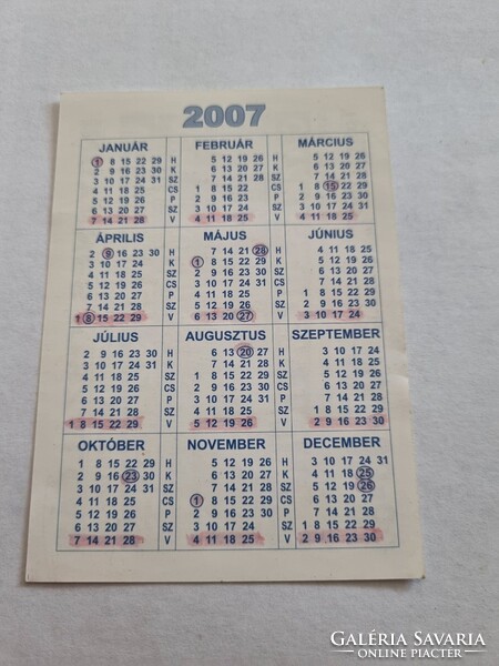 Tóth Attila víz-gáz szerelő 2007. évi kártyanaptár