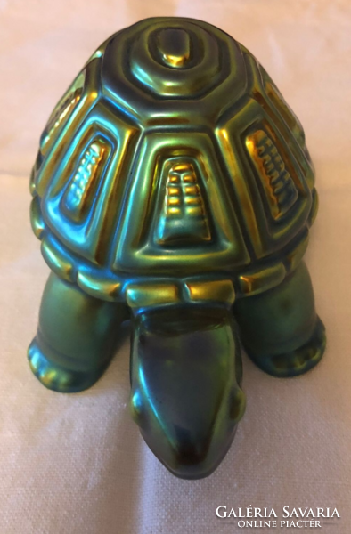 Zsolnay eozin teknős, gyönyörű hibátlan állapotban