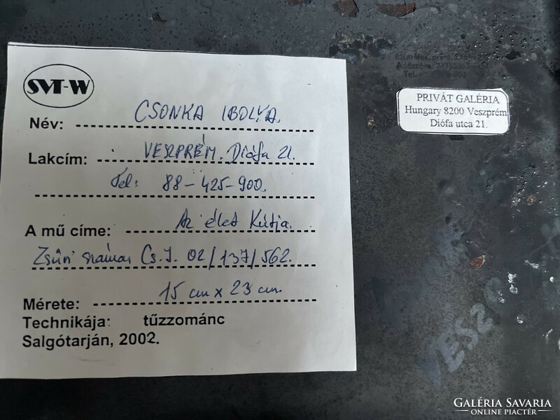 Az élet kútja zsűrizett tűzzománc kép Csonka Ibolya alkotása