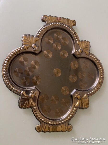 Különleges Art Deco két színű fém tálca.