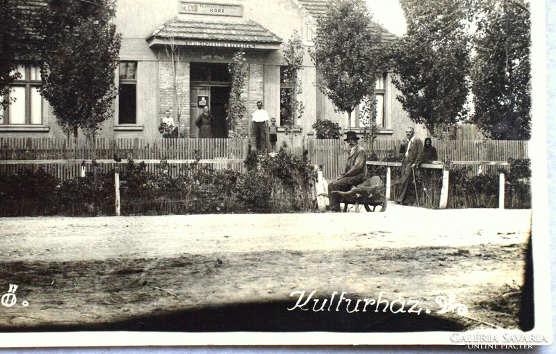 Algyő - Kulturház, Népház, Földműves szövetség köre , Algyői ifjusági egyesület- régi képeslap 1938
