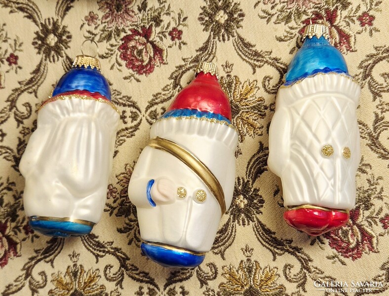 Karácsonyfadíszek vintage német üveg, 90-es évek– Krebs (KC) zenész bohócok