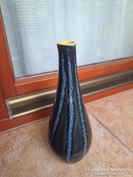 Tófej, kék-fekete kancsóváza, hibátlan.