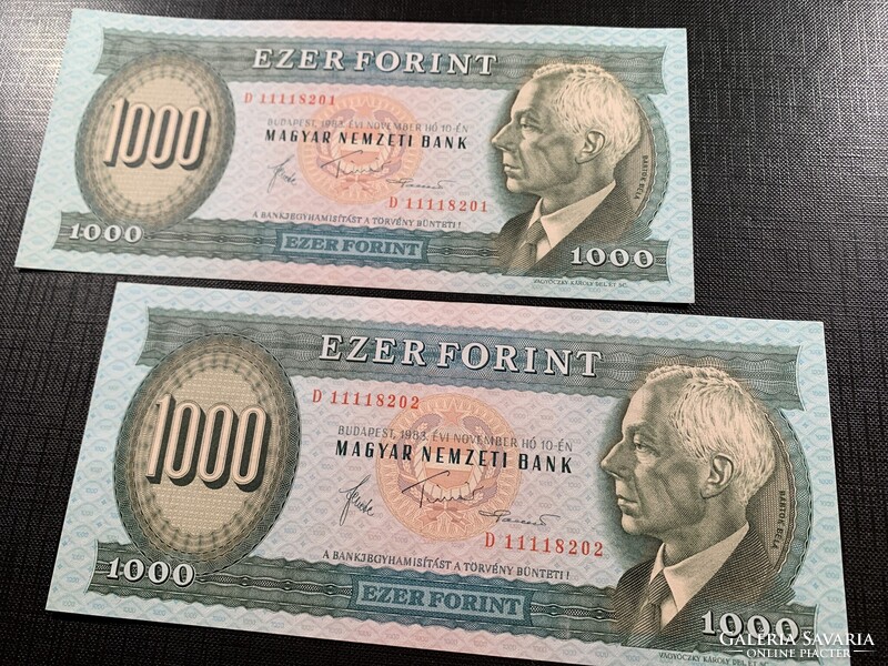 ***  GYÖNYÖRŰ sorszámkövető 1983-as “D” 1000 forint ***