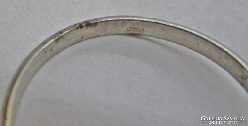 Ezüst gyűrű, zöld zománccal kézműves darab