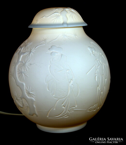 RITKASÁG ! JAPÁN MINTÁS HERENDI PORCELÁN GÖMB LÁMPA