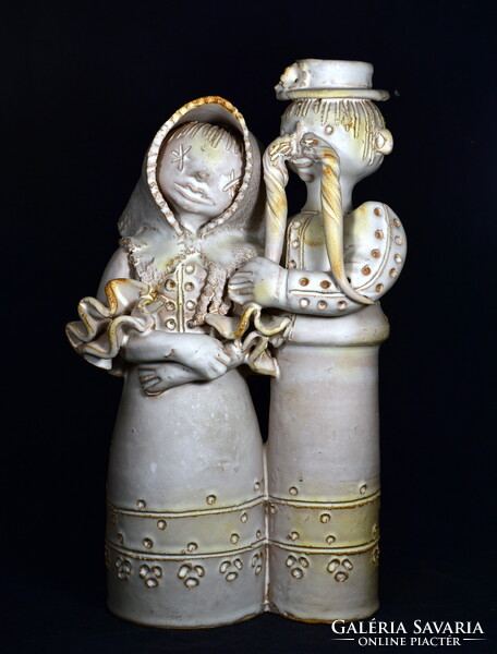 Kovács Éva (1938-2017) MENYECSKE ÉS LEGÉNY PÁR ... NAGY MÉRET !