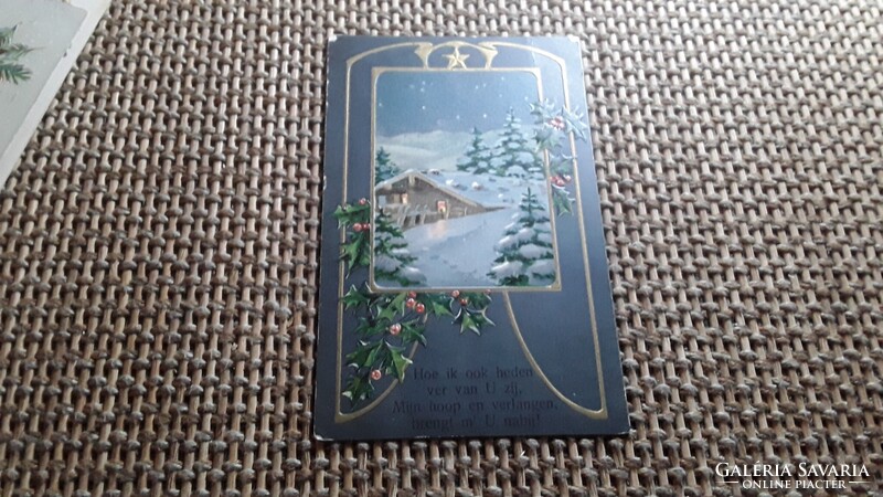 Antik dombornyomott Üdvözlő képeslap. 1900as évek elejéről.