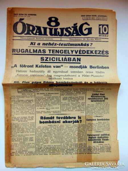 1943 július 22. – 8 Órai Újság – Ssz.: 209