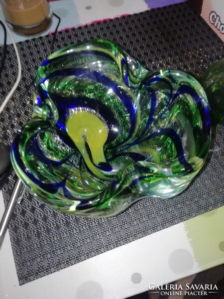 Szakított antik hamutartó gyönyörű üveg