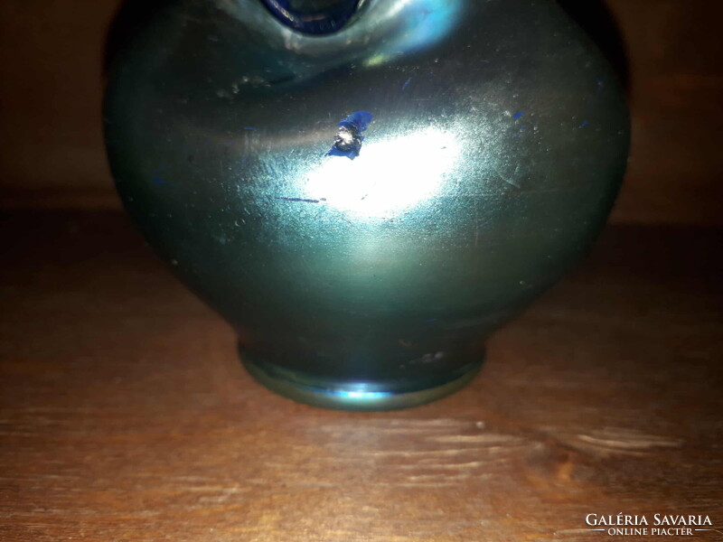 Steuben Glass / Kék Aurene / üveg váza / U.S.A.