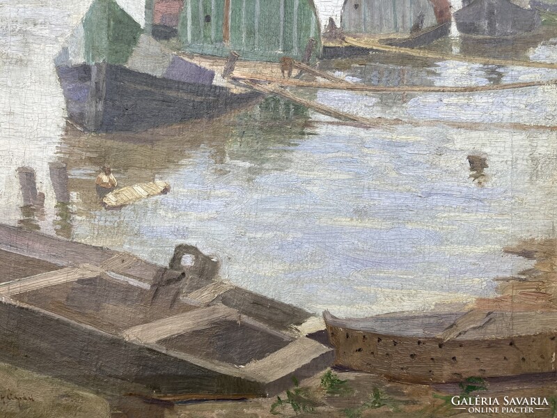 Romek Árpád - Halászbárkák a Tiszán