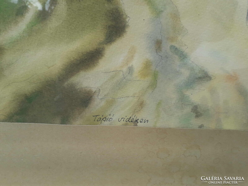 Osváth Miklós festmény-akvarell / Tápió vidékén.