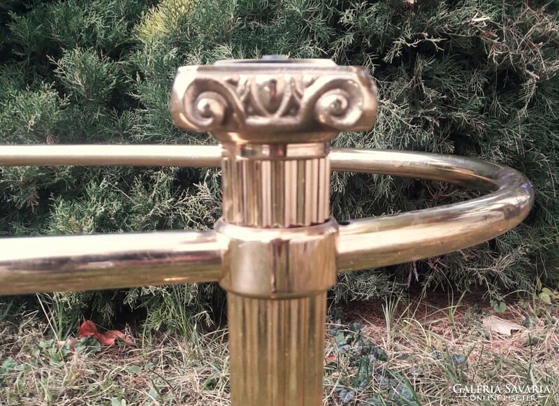 Hollywood Regency stíl asztal / Réz- üveg.