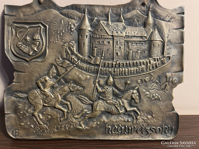 Gellér B.István Nagyvázsony Bronz dombormű, falikép