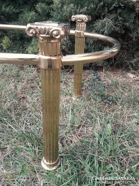 Hollywood Regency stíl asztal / Réz- üveg.