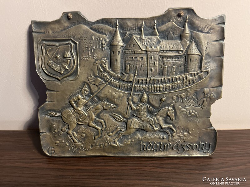 Gellér B.István Nagyvázsony Bronz dombormű, falikép