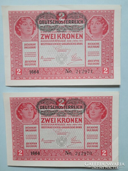 SORSZÁMKÖVETŐ 2 /KÉT/ KORONA 1917