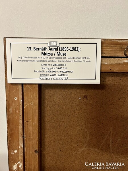 Bernáth Aurél (1895-1982) Múzsa Aukción szerepelt