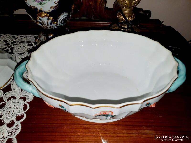 KIÁRUSÍTÁS!  Herendi pipacs mintás citromfogós leveses tál