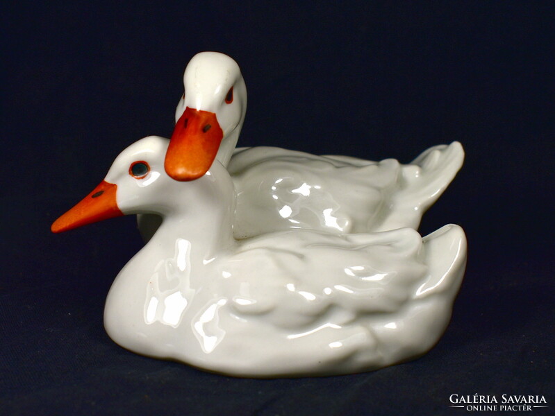 1925 körül ! ÍGY RITKA ... HERENDI ( ÓHERENDI ) PORCELÁN KACSA PÁR !