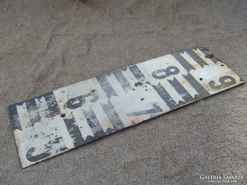 Régi zománcozott tábla lemez tábla vízmérce