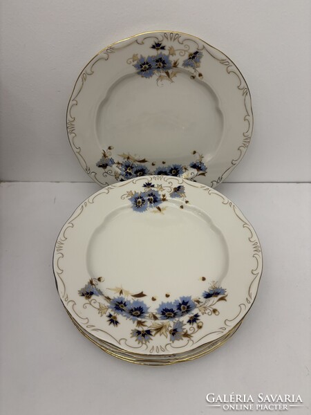 Zsolnay búzavirág mintás lapos és mély porcelán tányér
