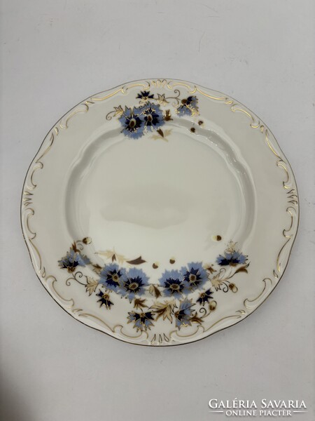 Zsolnay búzavirág mintás lapos és mély porcelán tányér