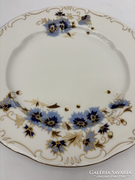 Zsolnay búzavirág mintás lapos és mély porcelán tányér