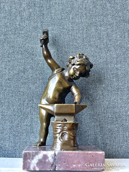 Eugene Provost (1836-1885) Puttó , Ámor bronz szobor !