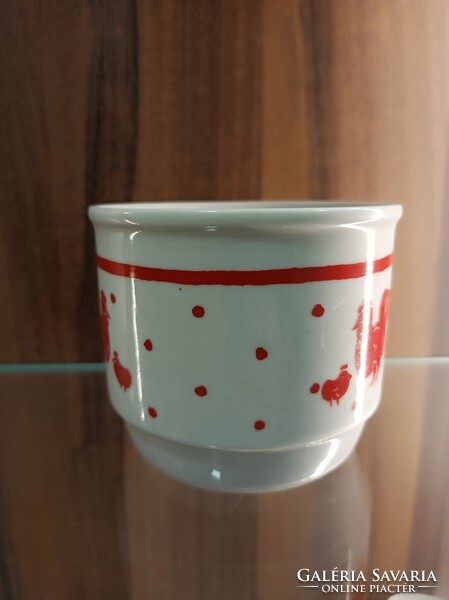 Zsolnay piros kakas bögre,Egyedi,gyűjtőknek karácsonyra ,értékes ajándék, különleges meglepetés