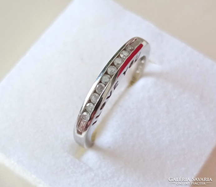 10K gyémánt köves, fehérarany, Ben Moss gyűrű (49-50)