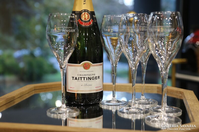 TAITTINGER Champagne 16 cl-es kristályüveg kóstoló pohár készlet (6 db)