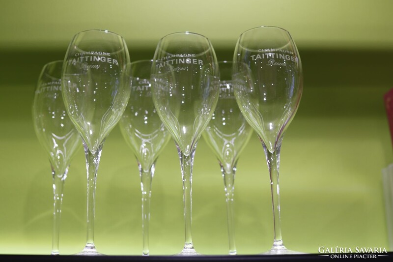 TAITTINGER Champagne 16 cl-es kristályüveg kóstoló pohár készlet (6 db)