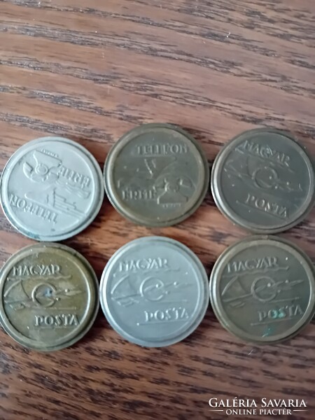 Eladó régi telefon érme(tantusz) 6db!!
