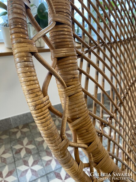 Vintage Pávafotel Boho Pávaszék Rattan Páva alakú Szék Nád Fotel Fonott Peacock Emmanuelle Chair