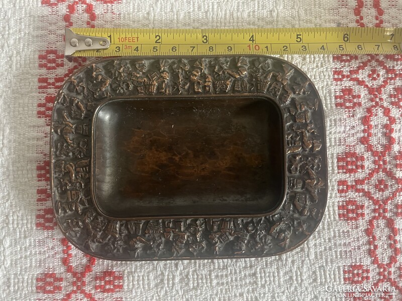 Szécsi István jelzett bronz tányérka