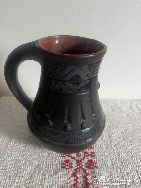 14 cm magas gyönyörű kerámia köcsög