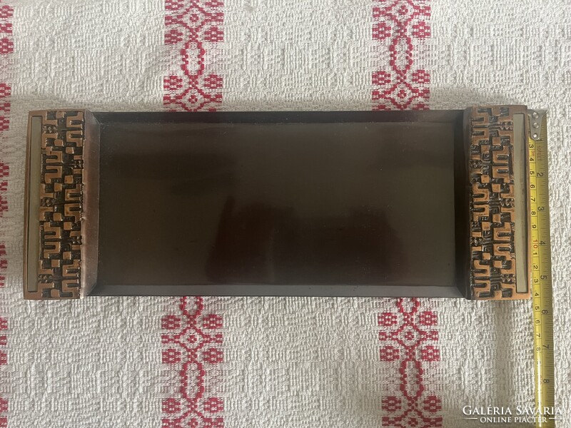 Móga Sándor réz/bronz tálca