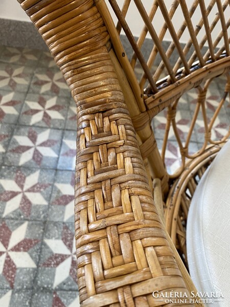 Vintage Pávafotel Boho Pávaszék Rattan Páva alakú Szék Nád Fotel Fonott Peacock Emmanuelle Chair