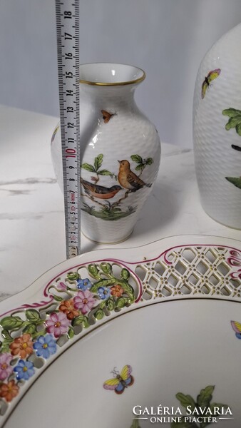 Herendi  porcelán Rothschild mintás vázák és fali tál egyben