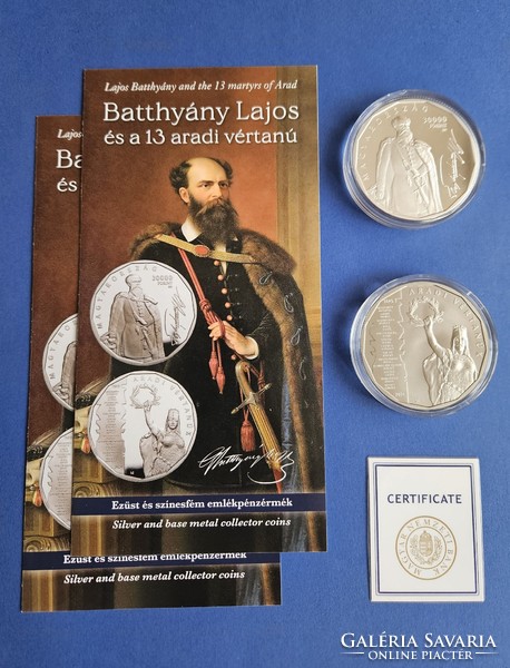 2024. évi Batthyány Lajos miniszterelnök és a 13 aradi vértanú ezüst és színesfém emlékérme UNC