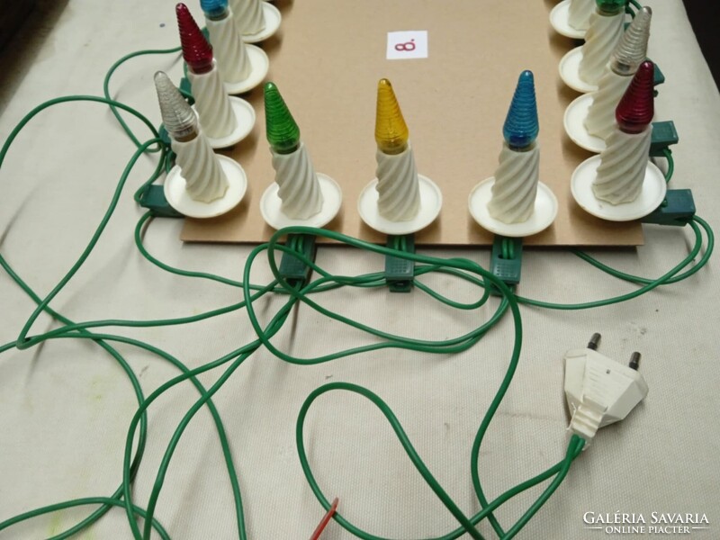 Régi, retró karácsonyfa égősor, izzósor  17 darabos,   --8--